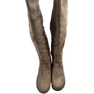 Top Moda women’s tall boots size 6 with back lace and zippers tan color suede